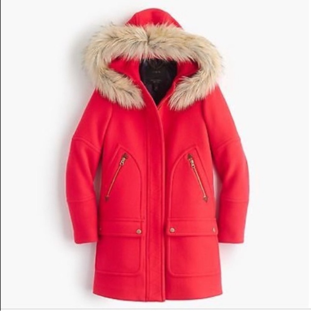 J.Crew Chateau Parka in Stadium Cloth Bright Red